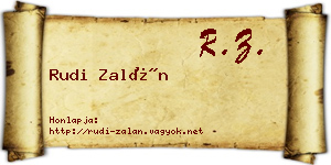 Rudi Zalán névjegykártya